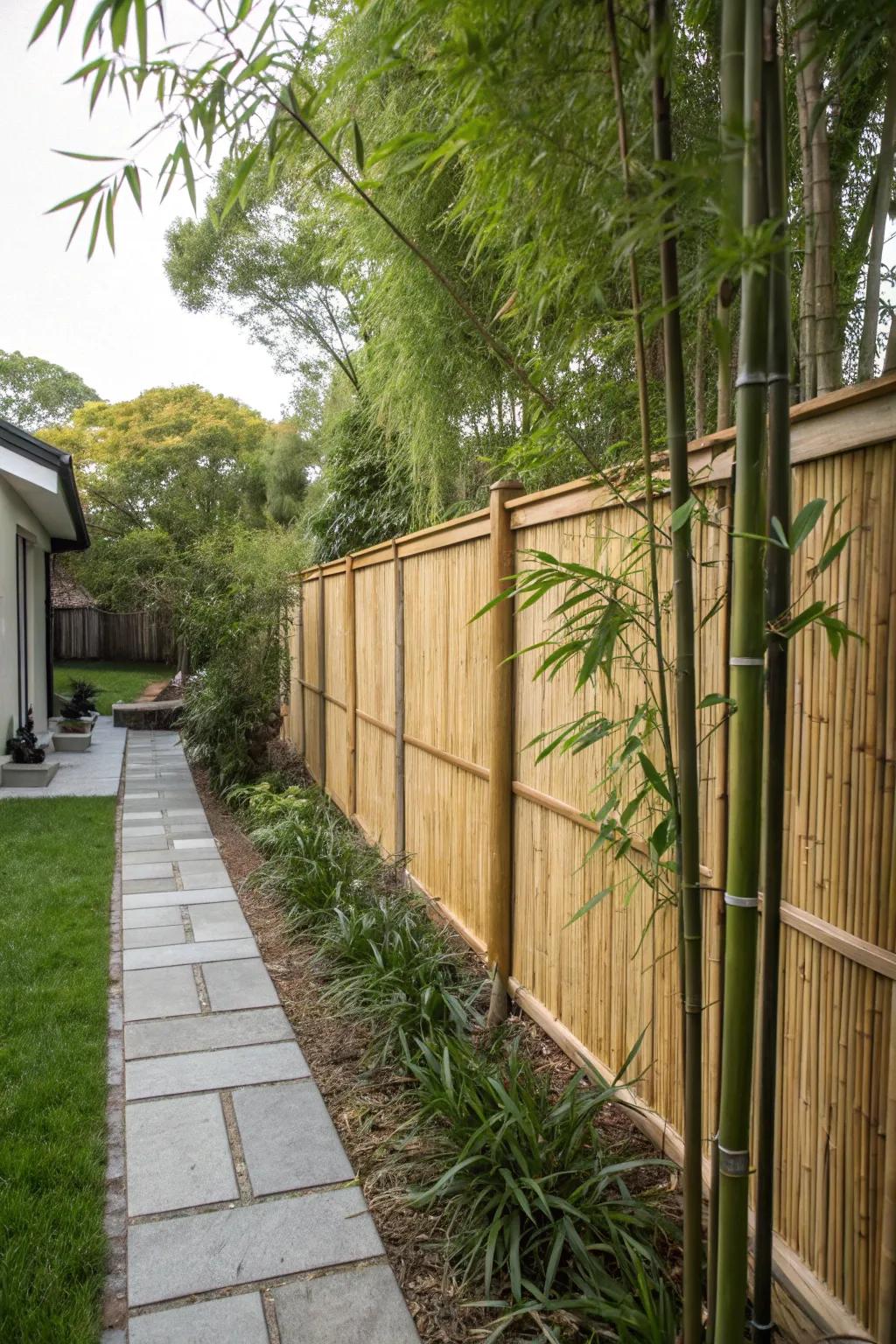 Bamboo edging delivers a tranquil and sustainable garden atmosphere.