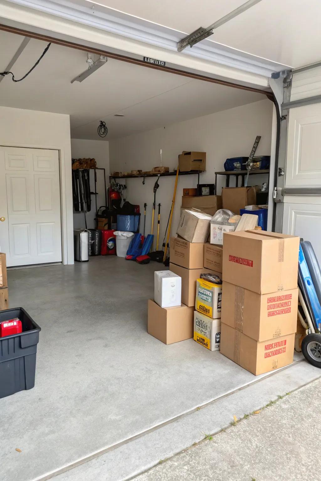 Start your garage makeover by clearing clutter.